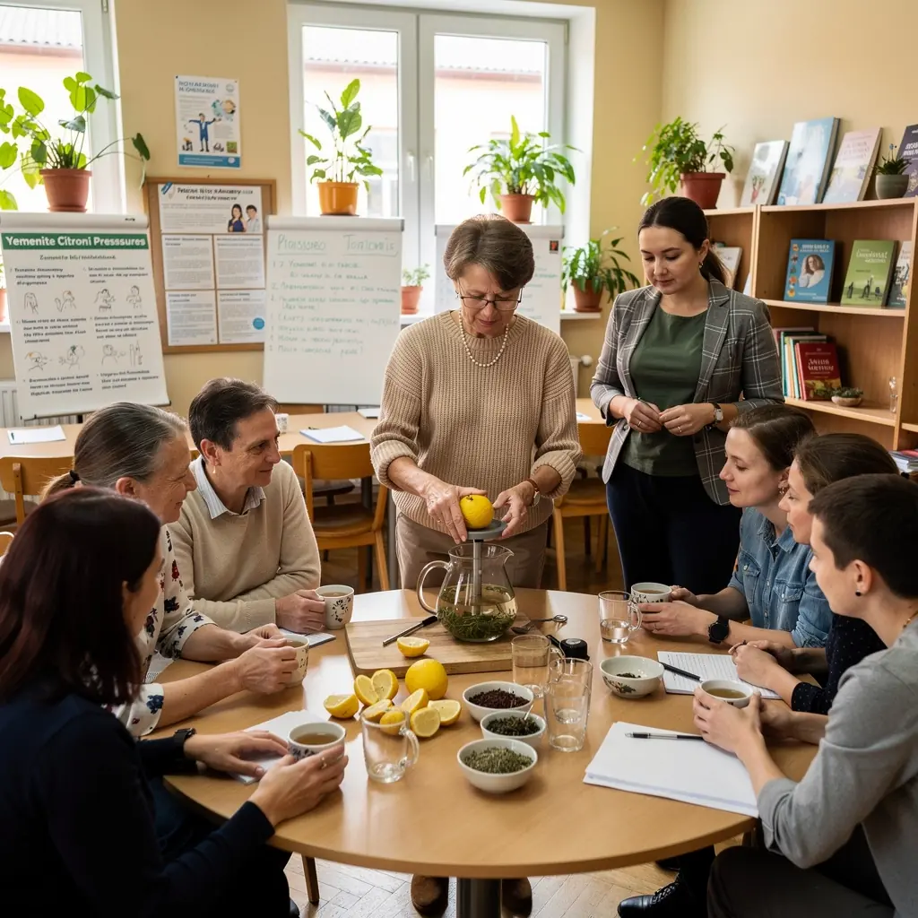 Švieži ingredientai, skirti paruošti Jemenietišką citrinos arbatą, ant stalo.